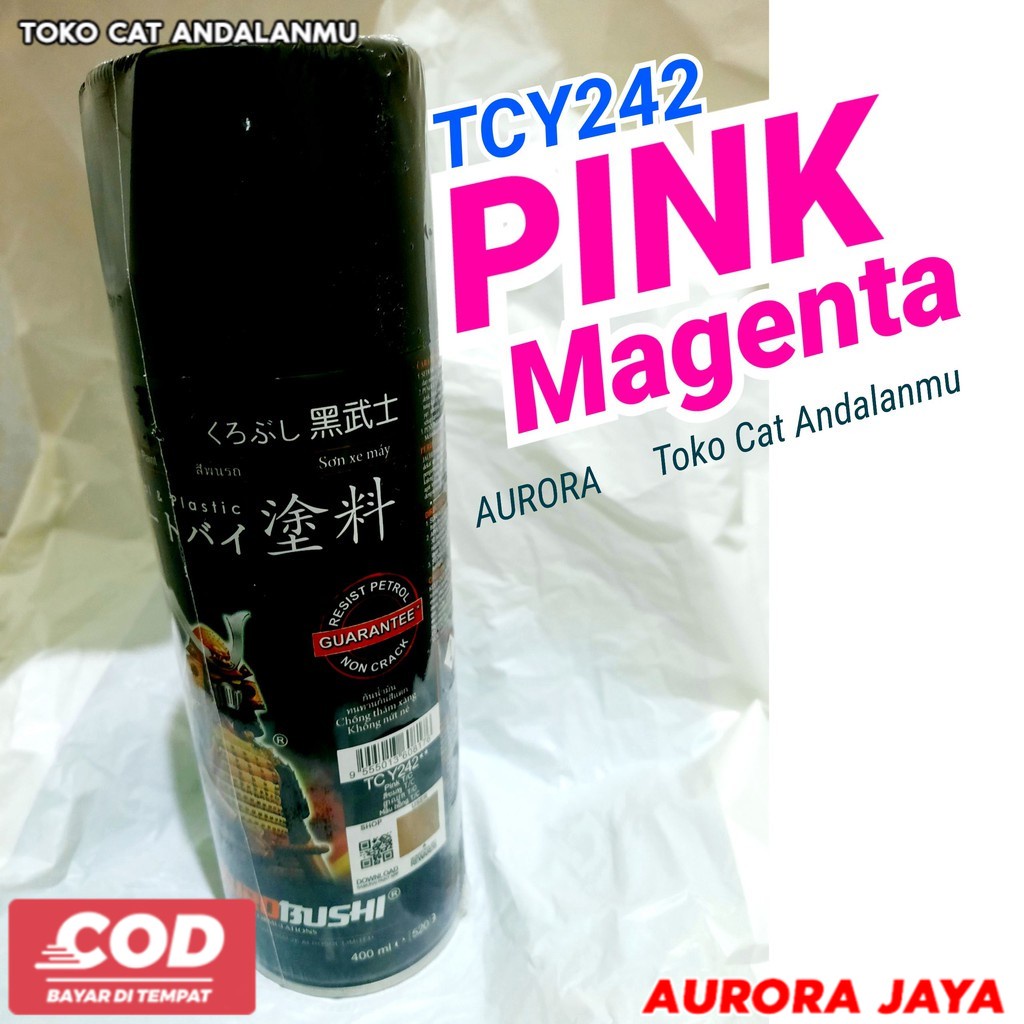 Pilox Pylox Samurai TCY242 Pink Magenta Ping Metalik Metalic Metallic Cat Mobil Motor Tahan Bensin -
