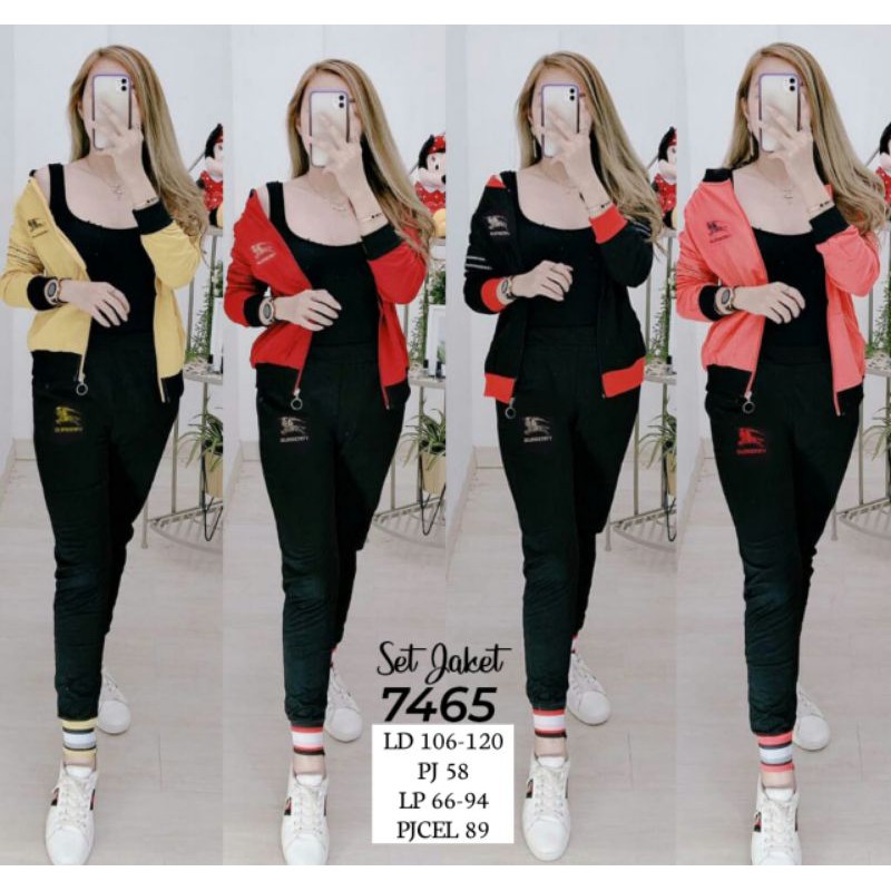 SET JAKET OLAH RAGA MOTIF BURBERRY