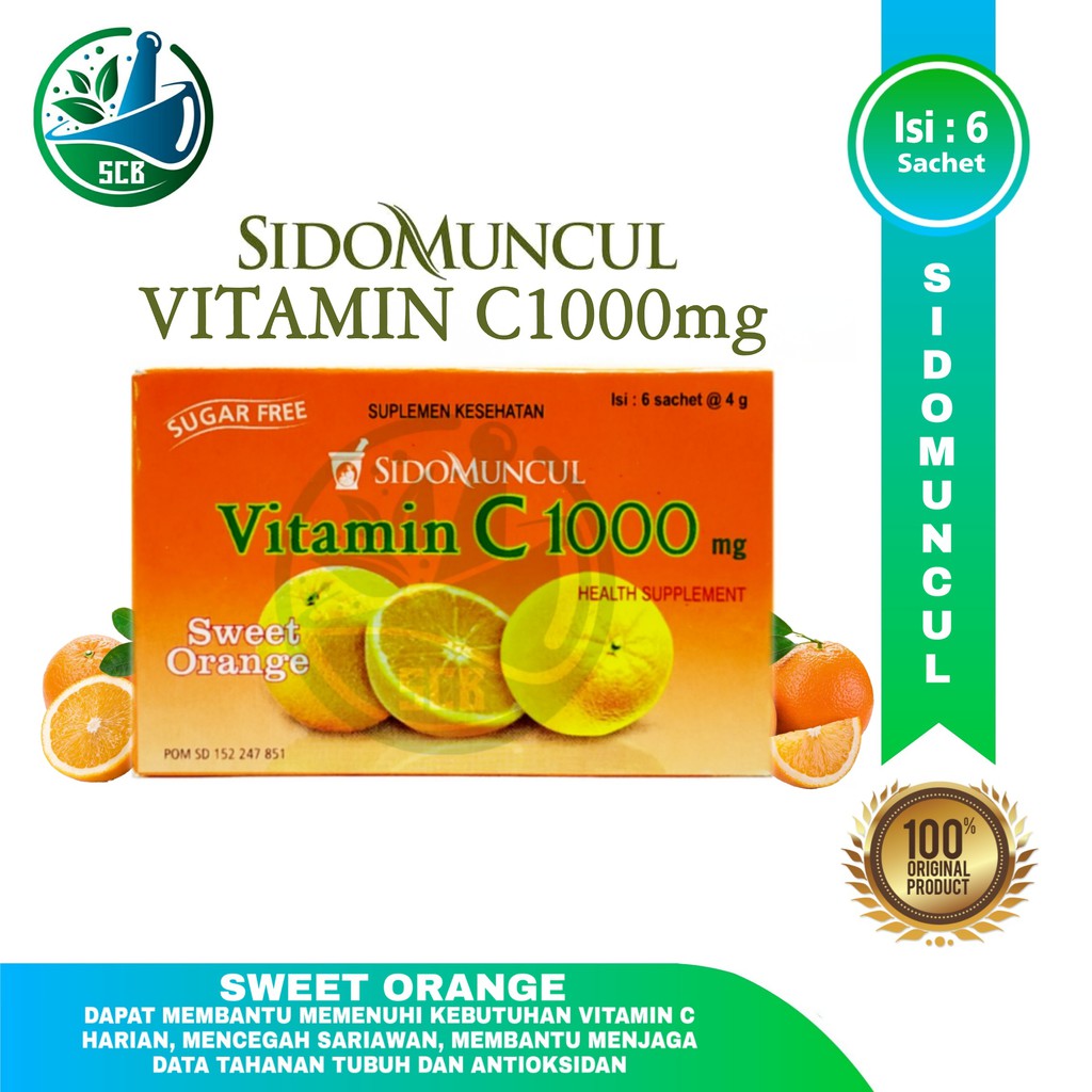 Vitamin C 1000 Mg Sidomuncul Isi 6 Sachet Shopee Indonesia
