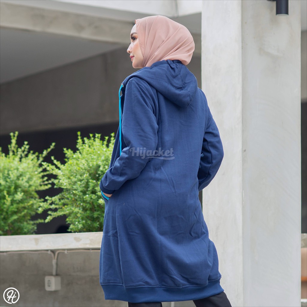 HIJACKET BASIC NAVY X TURKISH | JAKET WANITA MUSLIMAH | HIJAKET WANITA PARKA FREE SOUVENIR-4