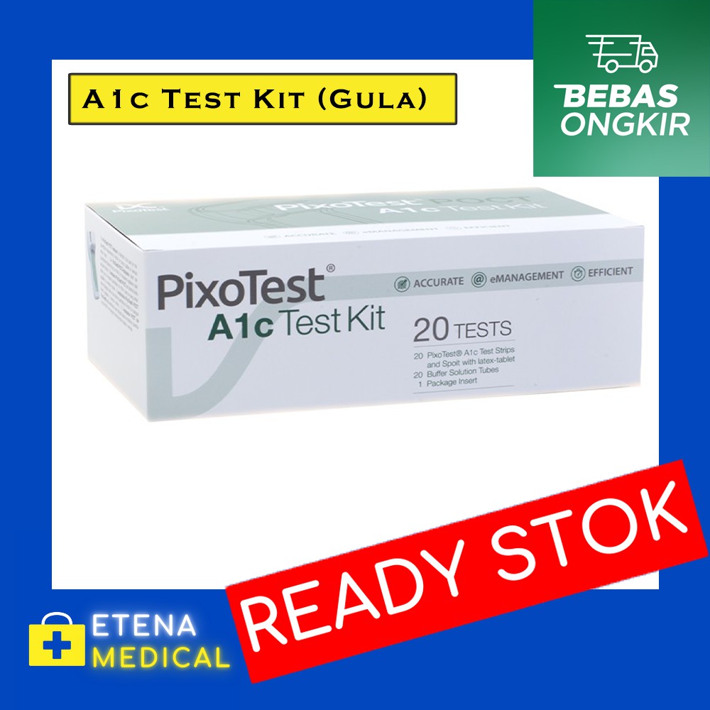 Test Kit PixoTest HbA1c TestKit Gula Darah Glucose (20 tests)