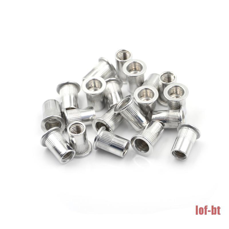 Lof-bt 20pcs Kancing Rivet Kepala Flat Bahan Aluminum Alloy