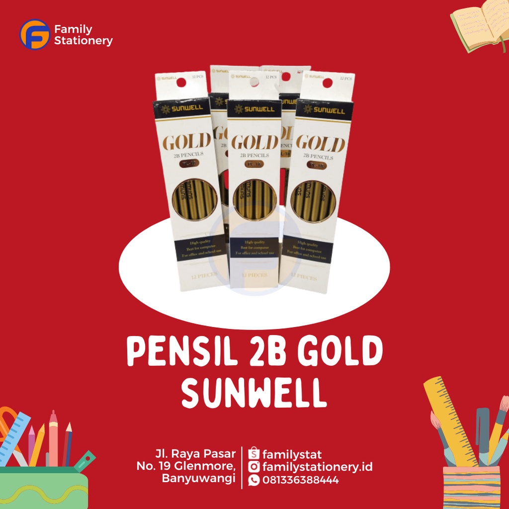 

(Pak) Pensil 2B Gold PL-18 | Sunwell