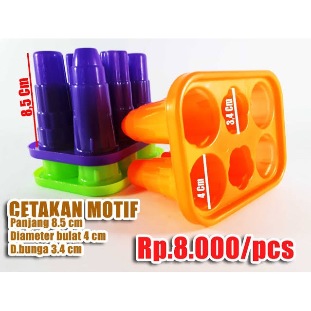 Cetakan Es Lilin / Lolly / Jelly Stik Motif  / Ice Tray Stick Cetakan Agar Isi 6 Stik / Agar