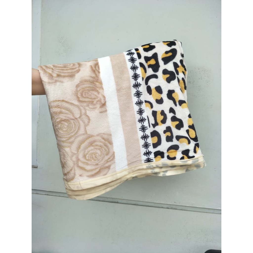 COD - FD - Selimut Motif Dewasa - Selimut Bulu Halus Motif - Selimut Lembut Ukuran 180cm x 200cm-Leopard Rose