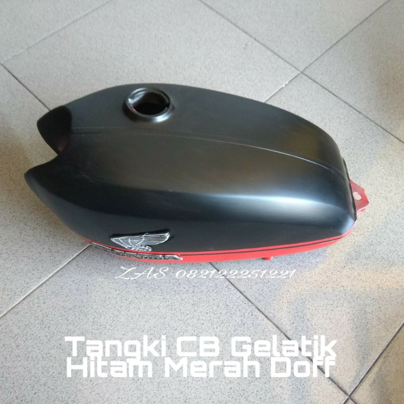 Tangki CB 100 gelatik galvanis hitam merah doff bisa request warna lain aksesoris CB murah