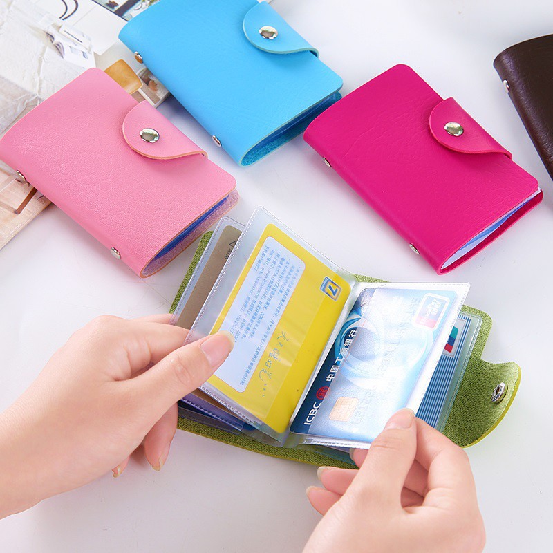 MOGYMOGY HL0028 Dompet Kartu Lipat 24 Slot Card Holder Mini Bahan Kulit