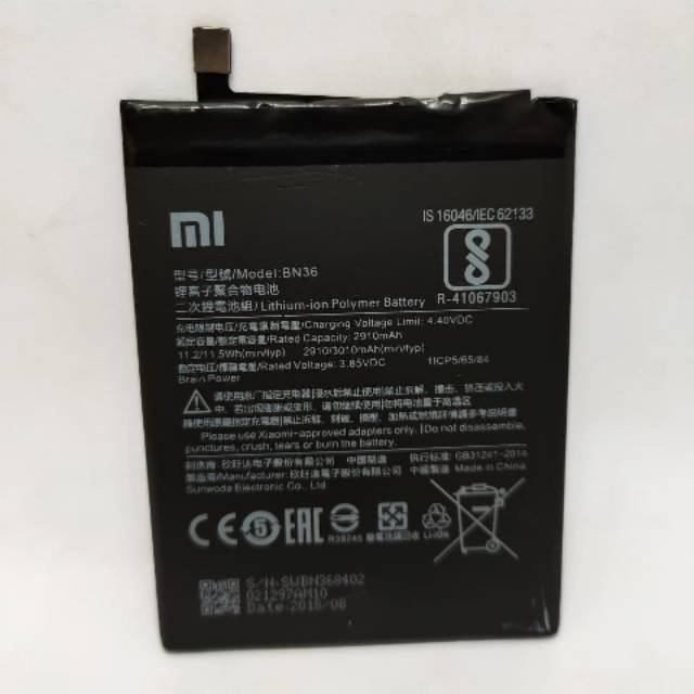 Baterai Batre Battery Xiaomi Mi6x Mi 6x / Xiaomi Mia2 Mii A2 BN36 BN-36 BN 36