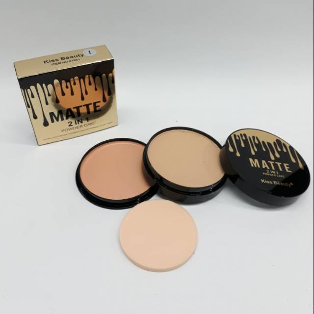 Bedak kissbeauty matte gold 2in1