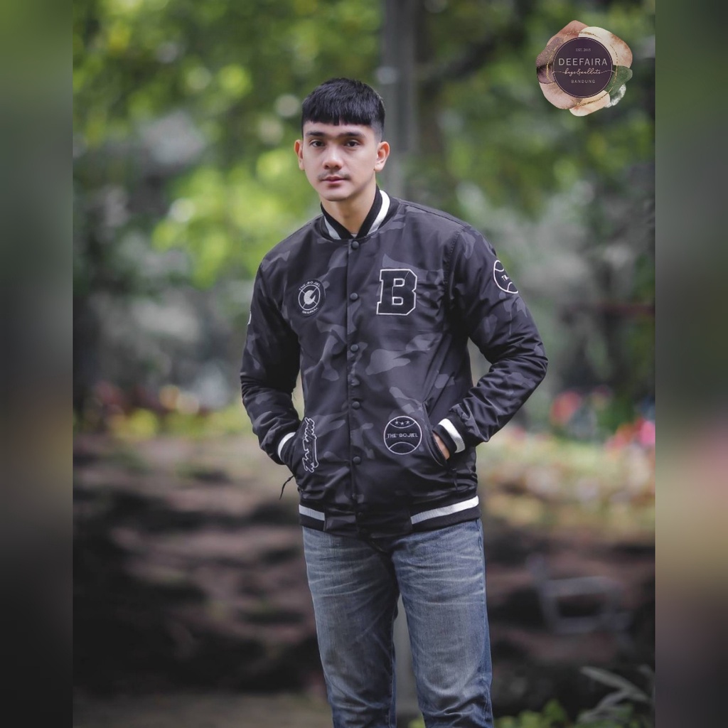 Jaket Bas3ball Th3 Bjll13 Corak Arm1 Untuk Laki Laki Remaja Dan Dewasa