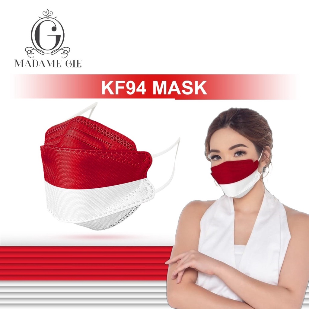 ⭐️ Beauty Expert ⭐️ Madame Gie Protect You KF94 Merah Putih - Masker 1 Pcs