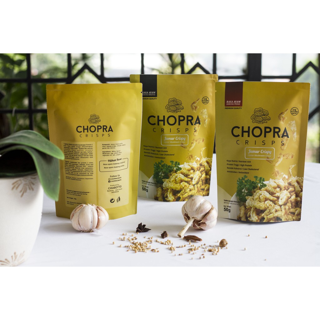 

Chopra Crisps Jamur Crispy Keripik Jamur Cemilan Sehat