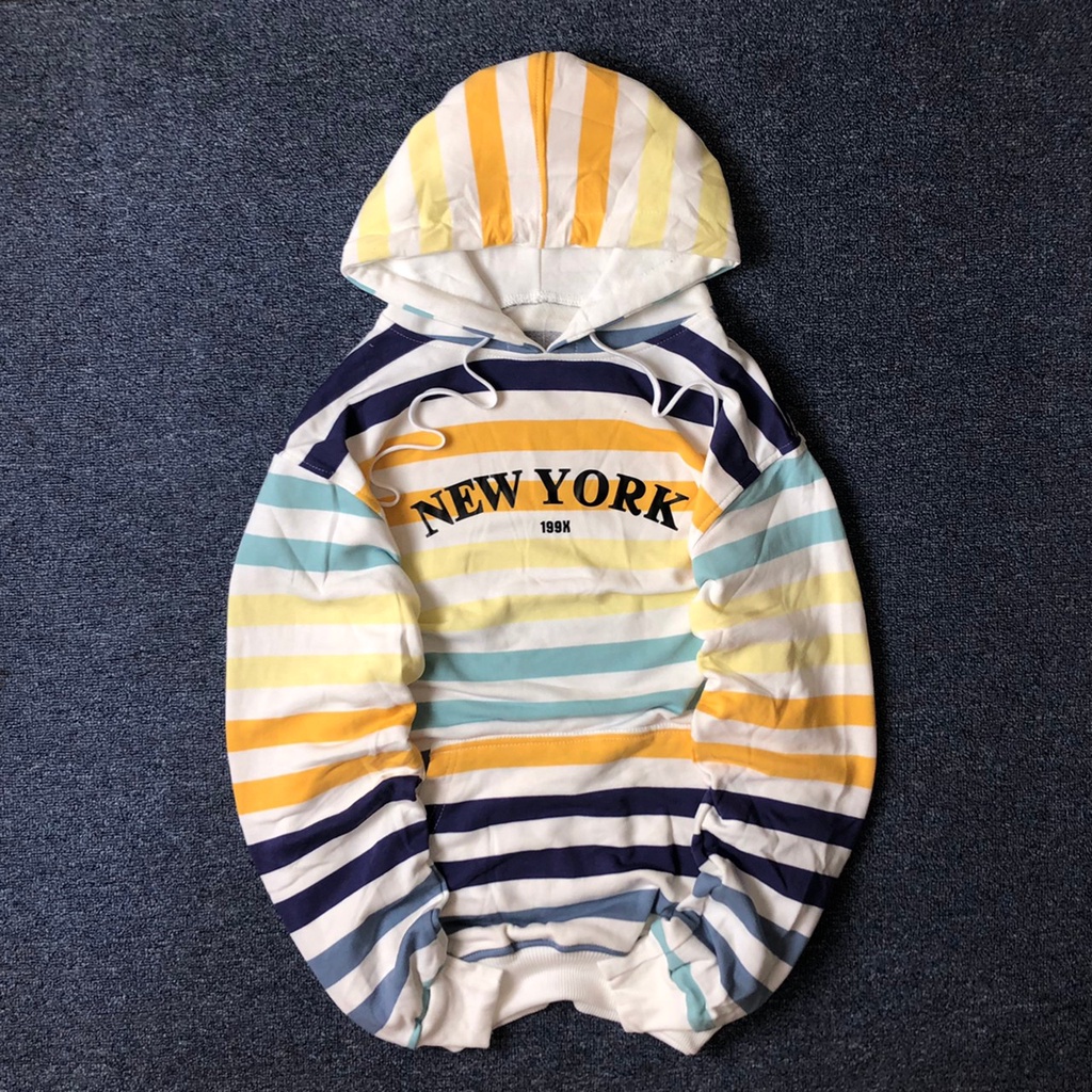 NEWYORK FONT HOODIE - HOODIE STRIPE - HOODIE COTTON FLEECE - CASUALOUTFIT - BASIC HOODIE UNISEX