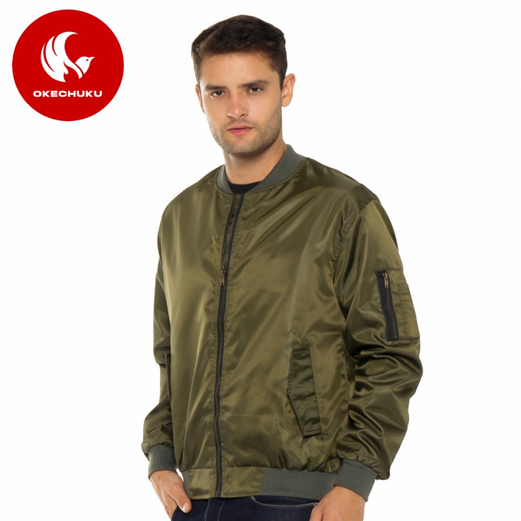 OKECHUKU Jaket Bomber Parasut Hijau Army