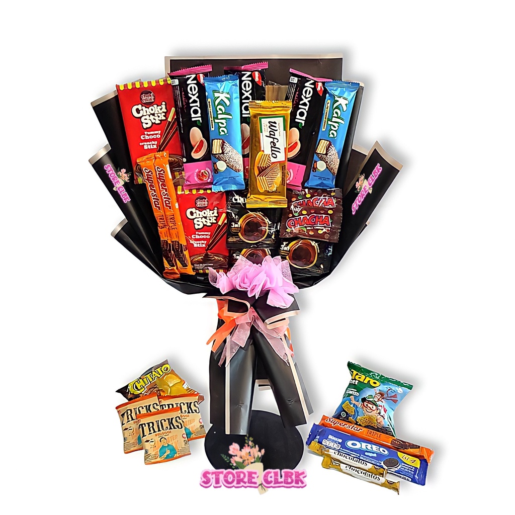 

Buket Snack / Bouquet Snack / Buket Makanan / Bouquet Snack Murah Meriah / Buket Snack Ukuran Besar / Hand Bouquet Snack | Kado Wisuda / Kado Anniversary Kado Pernikahan / Kado Ulang Tahun