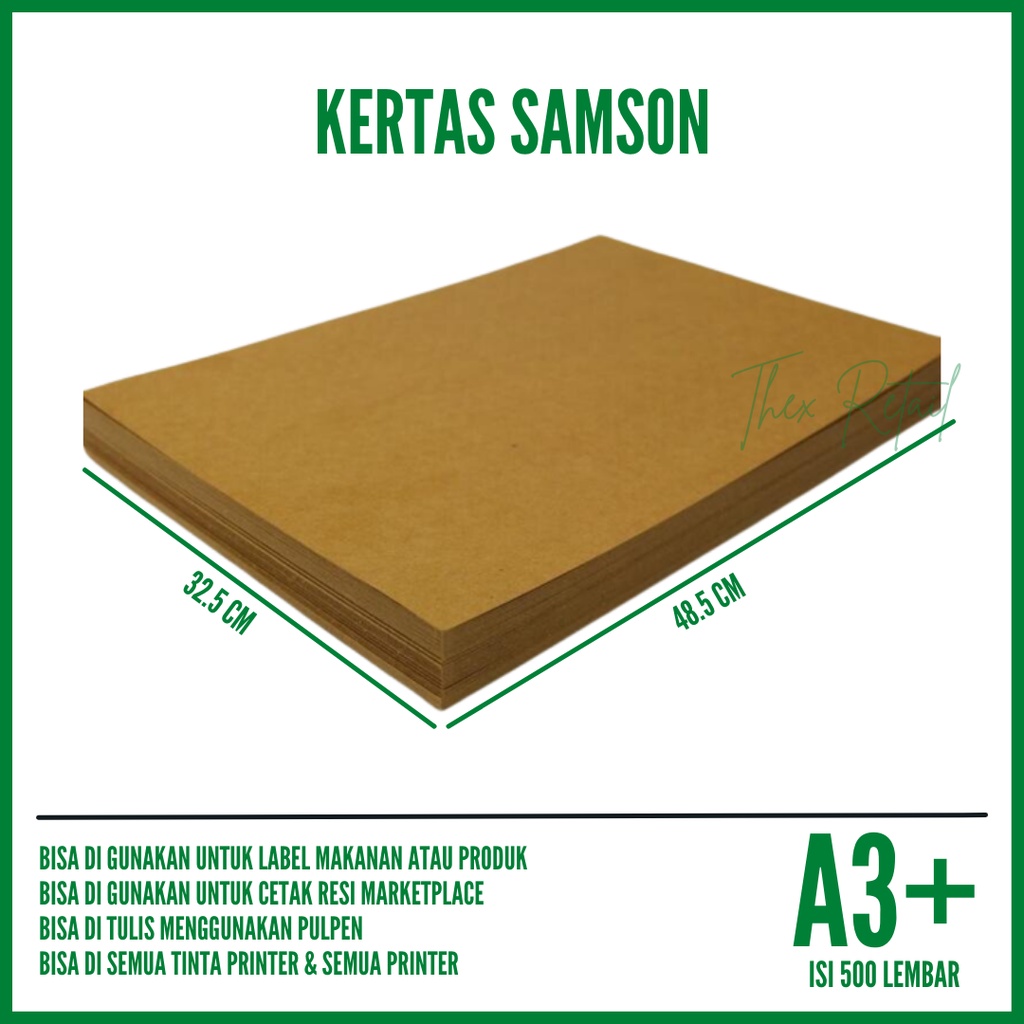 

Kertas Coklat A3 Plus Samson isi 500 lembar / Kertas Samson A3 Plus