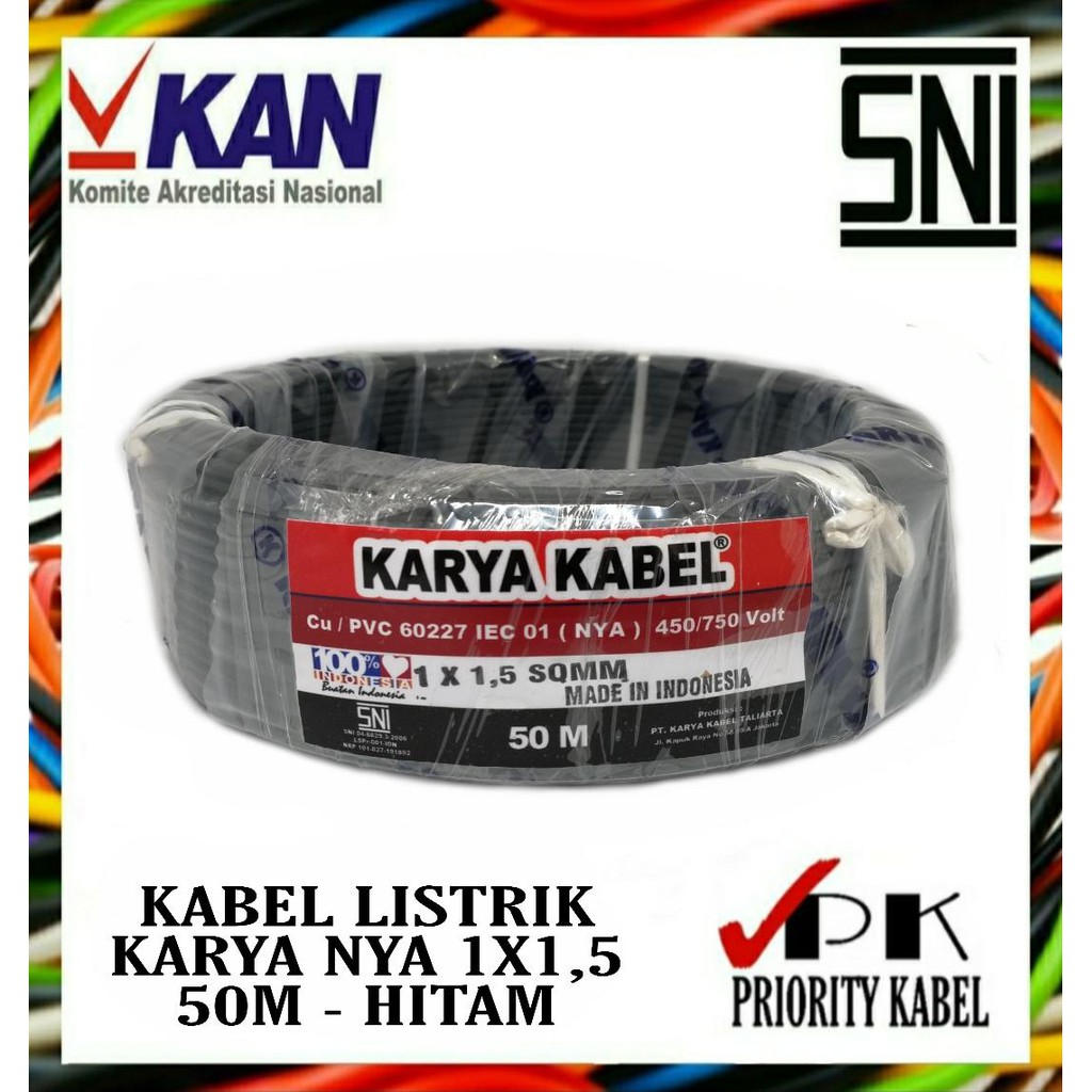 Kabel Listrik Kawat KARYA NYA 1x1,5 1x1.5 50meter