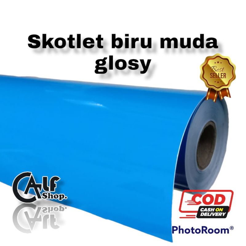 sticker. skotlet biru muda glosy / doff