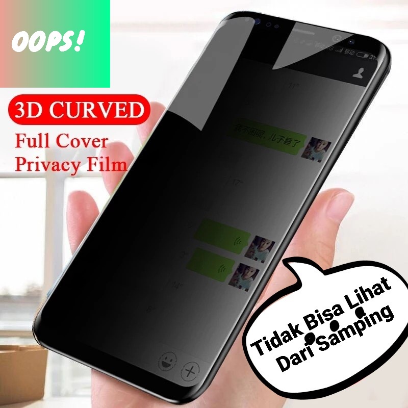 New Hydrogel Anti SPY GLOSSY SAMSUNG Note 20 20-Ultra Note 10 10+ 10-Lite Note 9 Note 8 S23 S20 S22 S21 FE S10-Lite Hidrogel Full Cover Covergel/Tidak Bisa Lihat Dari Samping/Ful jely/CLEAR GLOSY Black Hitam Gelap A-Gores NANO Lapisan Spay Orisinil Plus