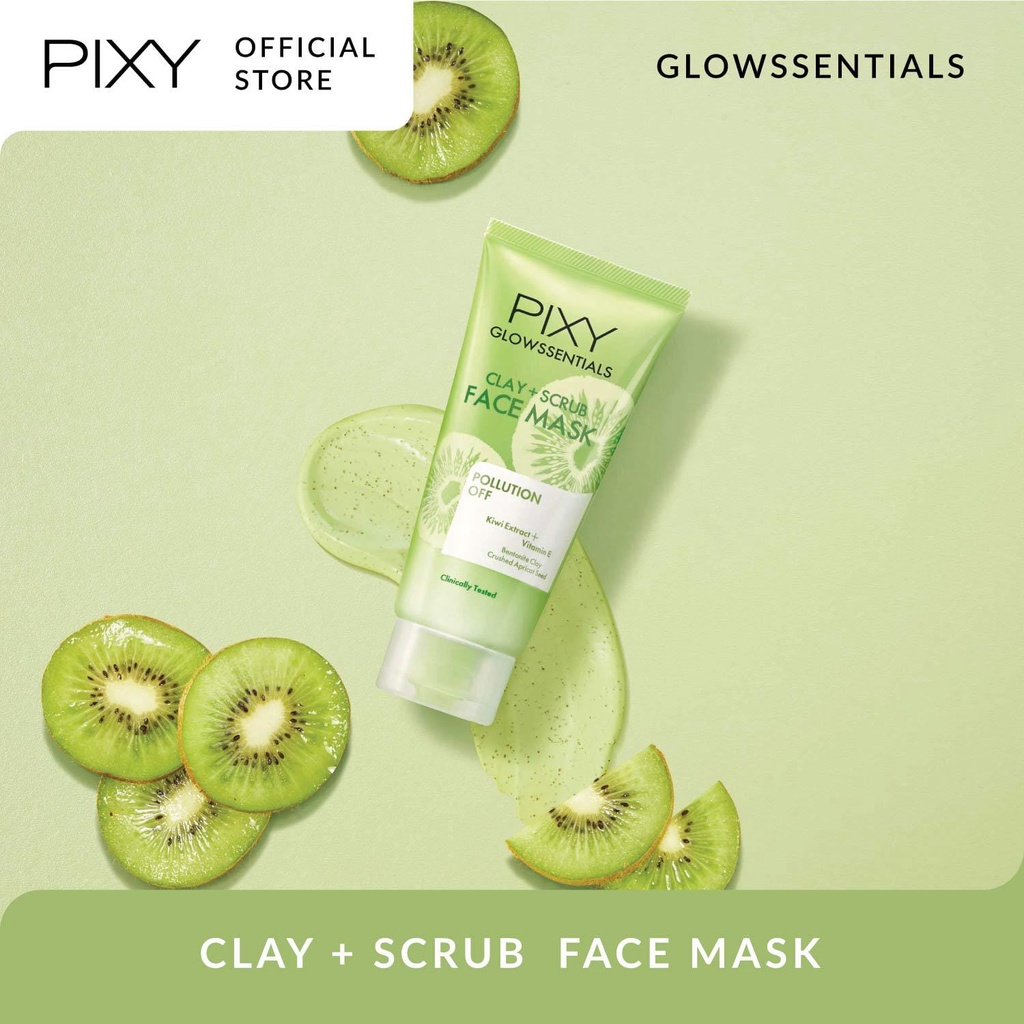 PIXY Glowssentials Clay + Scrub Face Mask ~ ORIGINAL 100%