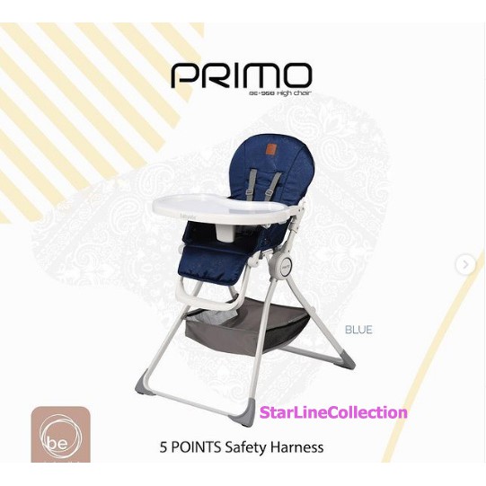 BabyElle BE 908 Primo / Navy / Black / Red / High Chair / Kursi Makan Bayi / Baby Chair