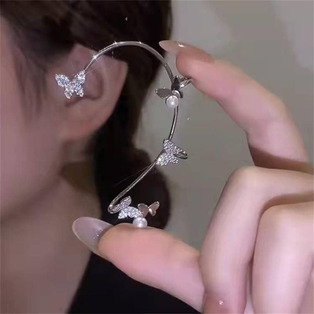 Lily Butterfly Ear Wrap Fashion Hadiah Wanita Pria Non Piercing Tanpa Tindik Tragus Earrings