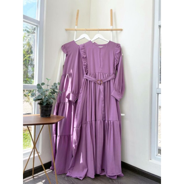 EDISI LAVENDER - Dress Maxi Gamis Polos Couple Kembar Dresscode