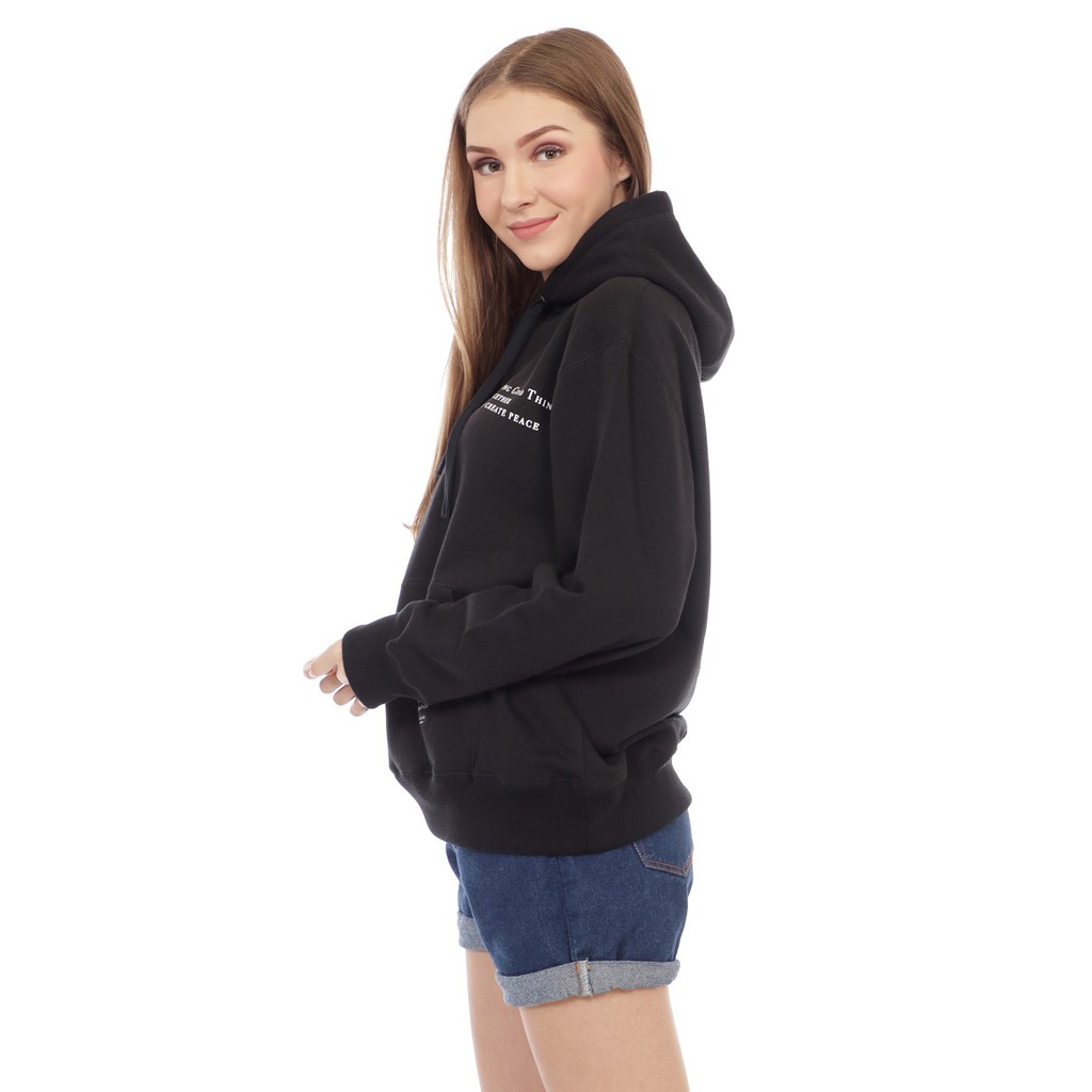Cottonology Sweater Hoodie Wanita Becka Hitam-2
