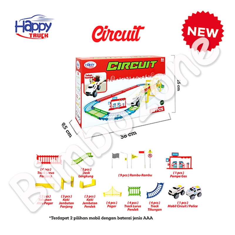 Bimbozone - Mainan anak mobil-mobilan track mobil Happy Truck CIRCUIT