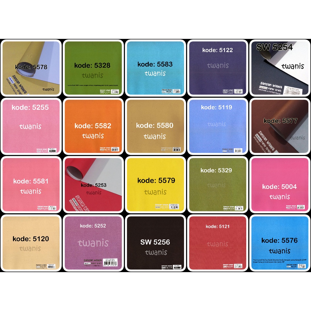

Kertas Kado Polos SANWA Warna WArni Bisa Pilih WArna Minimal 5 lembar per Warna isi 40 lembar