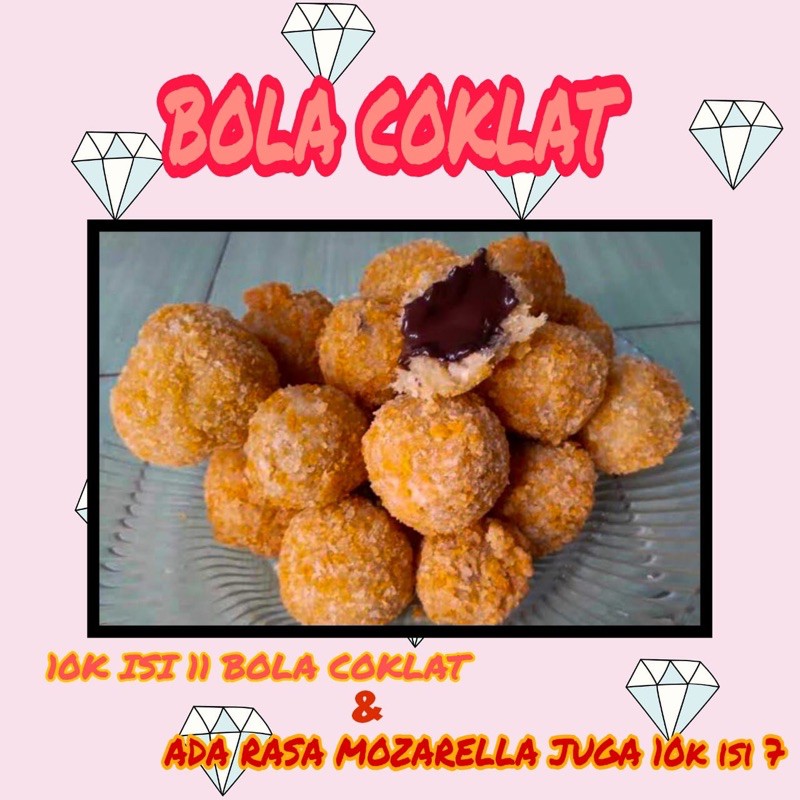 

bola coklat dan bola mozzarella