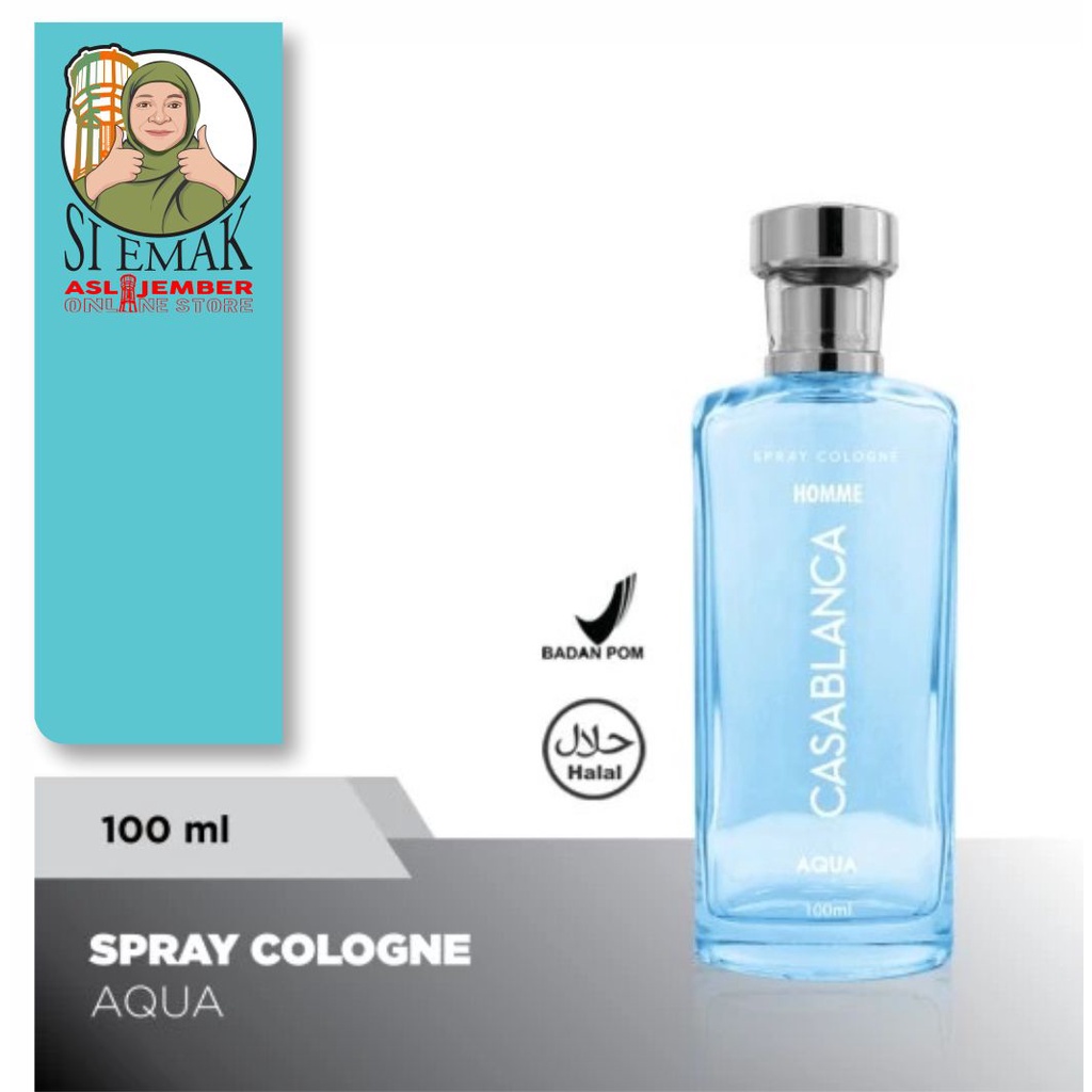 Casablanca Spray Cologne GLASS Homme Blue Aqua 100ml