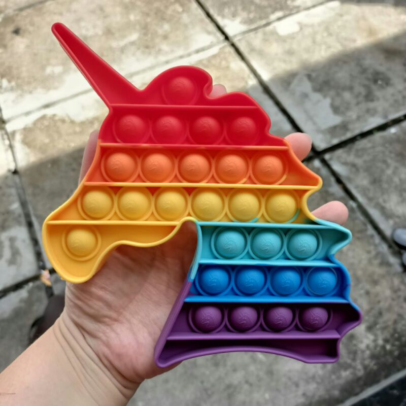 Mainan Viral Pop it Fidget Rainbow, Pop it viral, Mainan pop it, Fidget toys-unicorn rainbow
