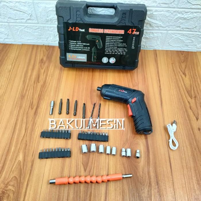 Cordless Screw Driver Jld 4.2 V Mesin Bor Obeng Baterai