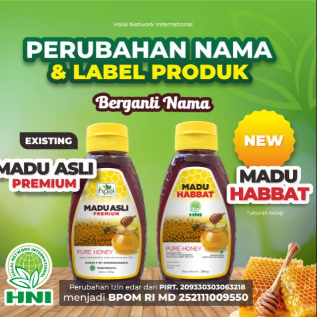 Madu murni asli premium - madu habbat madu HNI HPAI untuk suplemen makanan,  kesehatan & madu promil