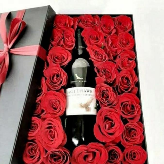 

KADO ANNIVERSARY HAMPER NATAL MEWAH KADO UNIK HAMPERS WINE FLOWER BOX FVV54DC41