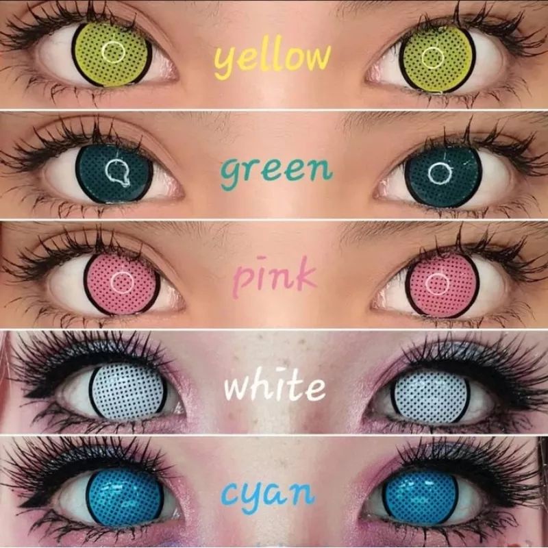 (◍•ᴗ•◍) Softlens Karakter Full Halloween putih merah Hinata Hantu  Cosplay