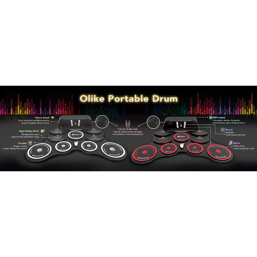 Olike Drum Elektrik / Portable Drum - Garansi Resmi