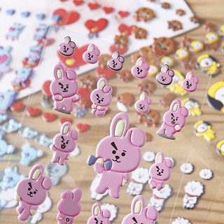  Stiker  3D Kpop BTS  bt21 untuk  Handphone Laptop  