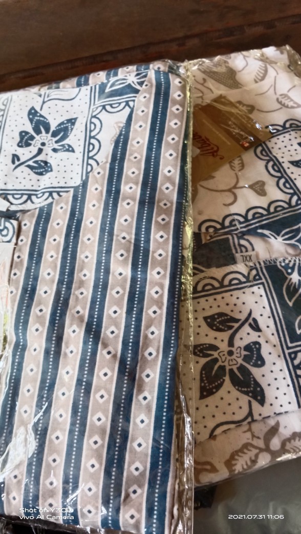 Tey-17 Batik Wanita Asj Sa Hrb026 Kenongo Kemeja Tosca Pendek