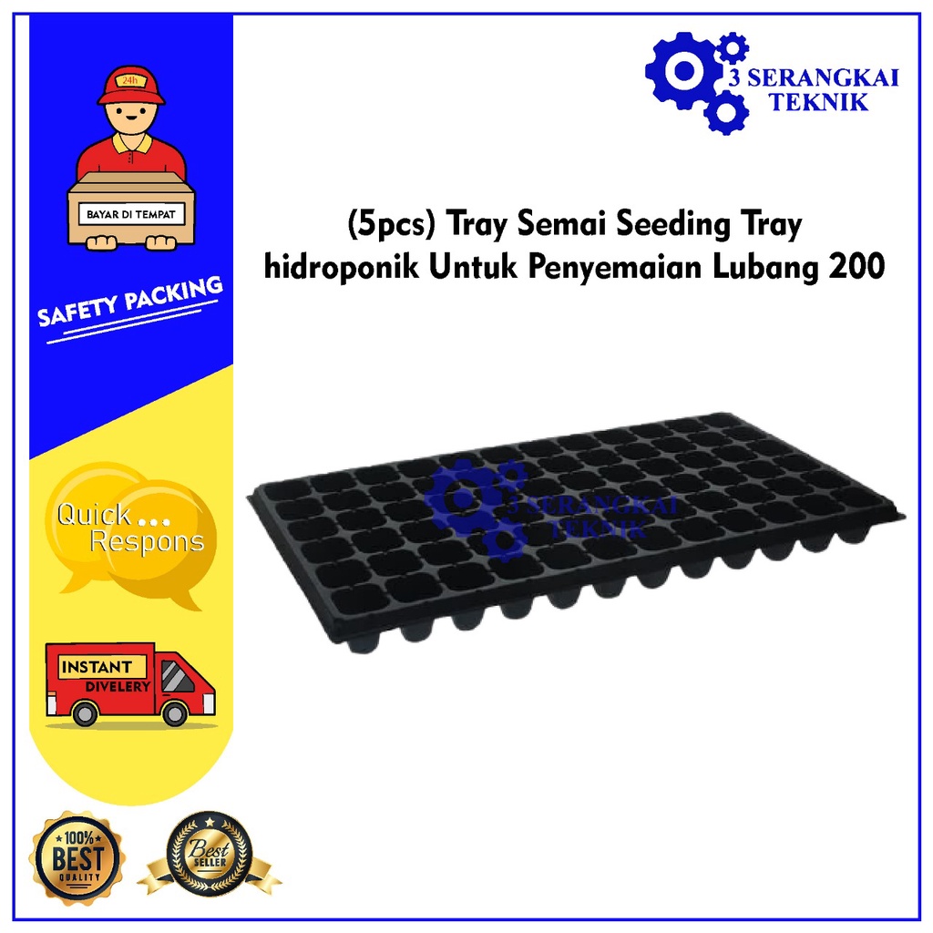Tray Semai Seeding Tray hidroponik Untuk Penyemaian Lubang 200