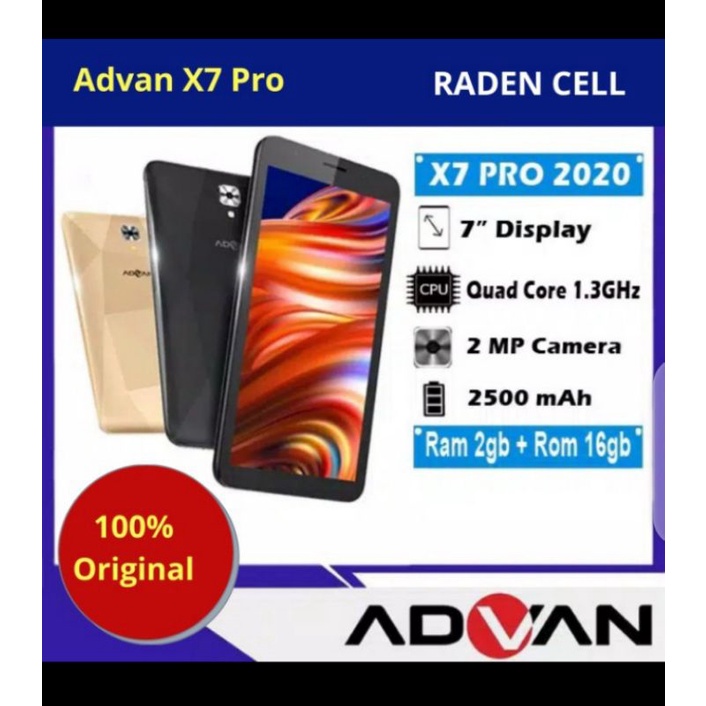 Advan X7 Pro 2020 Ram 2/16 GB Tablet Android 4G Murah Tab 4G Murah Garansi Resmi 1 Tahun