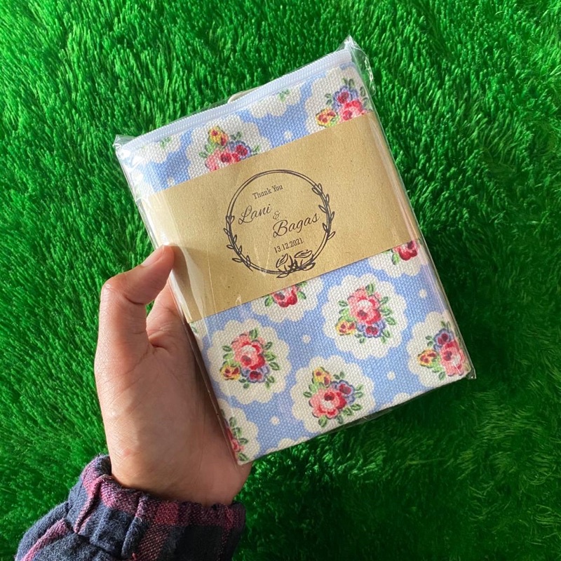 ViebeeSHOP ~ WEDDING SOUVENIR PONOROGO Pouch Serba Guna Dompet Kanvas ukuran 20X15 MUAT BANYAK