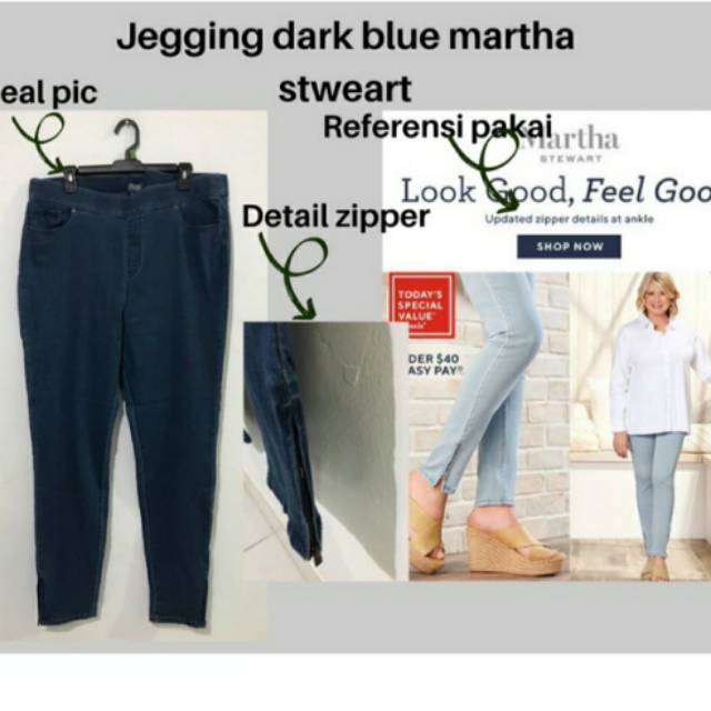 Celana panjang JUMBO Jegging dark blue martha stewart