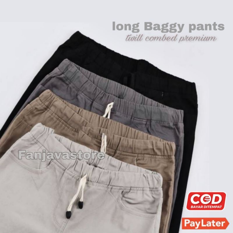 BAGGY PANTS CELANA BAGGY PANTS TWILL COMBED PREMIUM