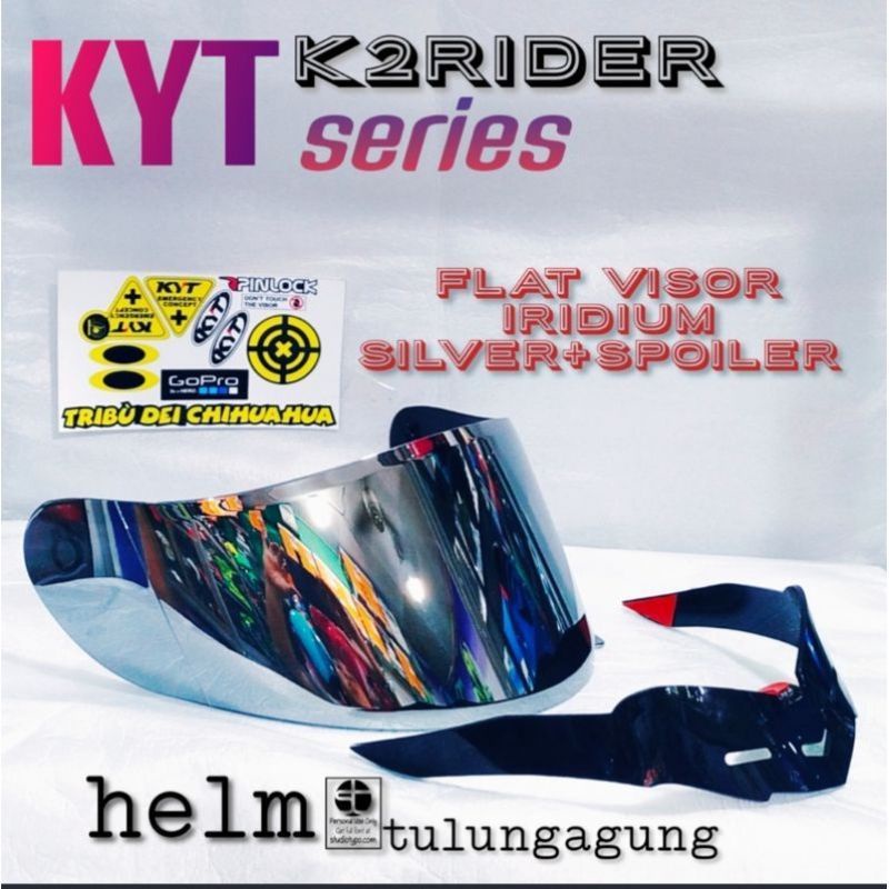 COD ⭐paket flat visor KYT Rc7 iridium gold /KYT k2r/ kyt r10 + spoiler KYT / gratis stiker