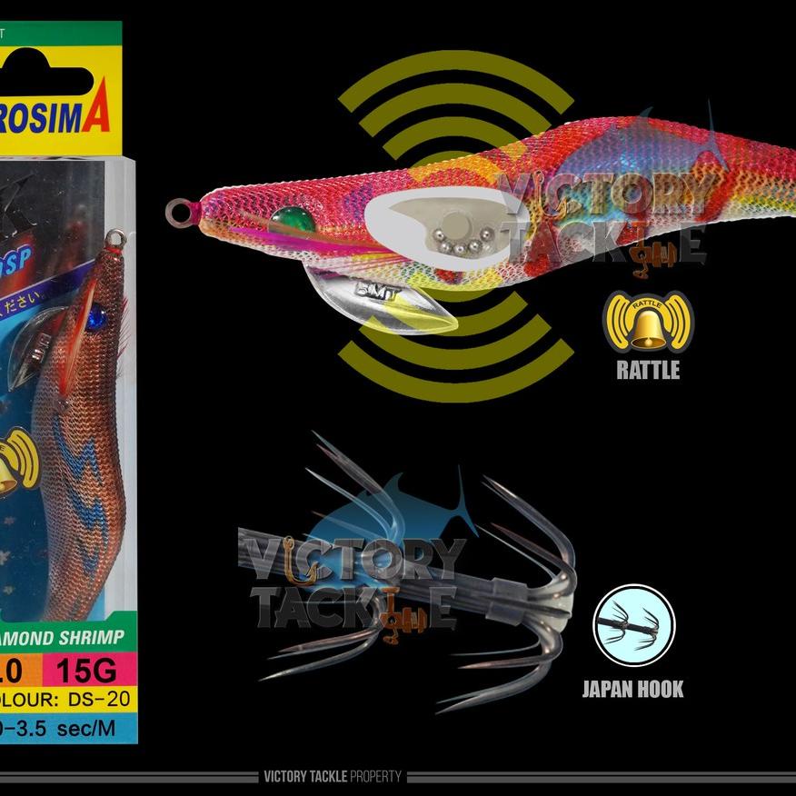 ֍ UMPAN PANCING SQUID JIG KUROSIMA DIAMOND SHRIMP SIZE 3.0 DS01 - DS08 ➱