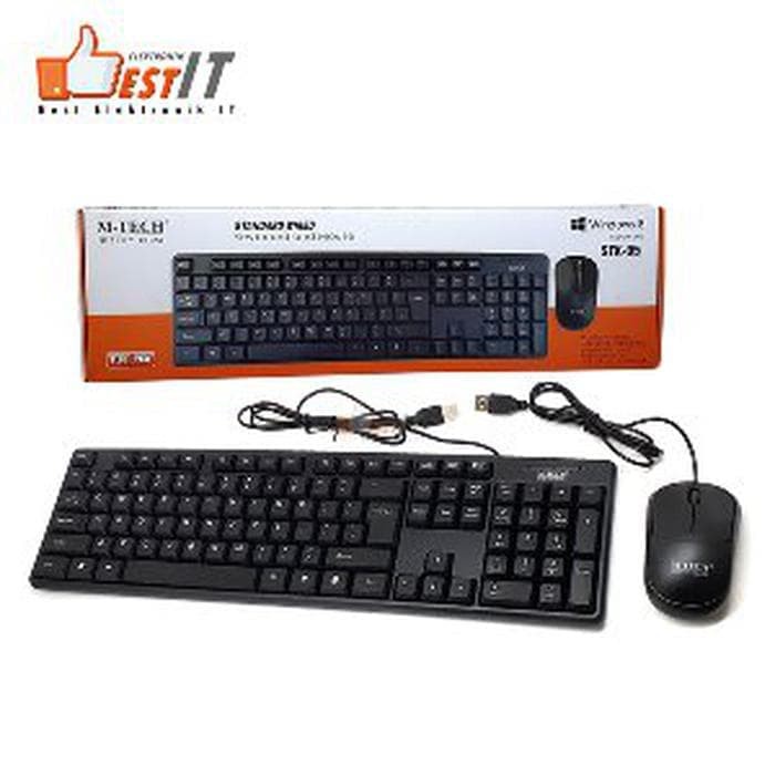 Paket Keyboard Mouse Usb M-Tech Stk-05 Bundle wired Standard Mtech Stk 05