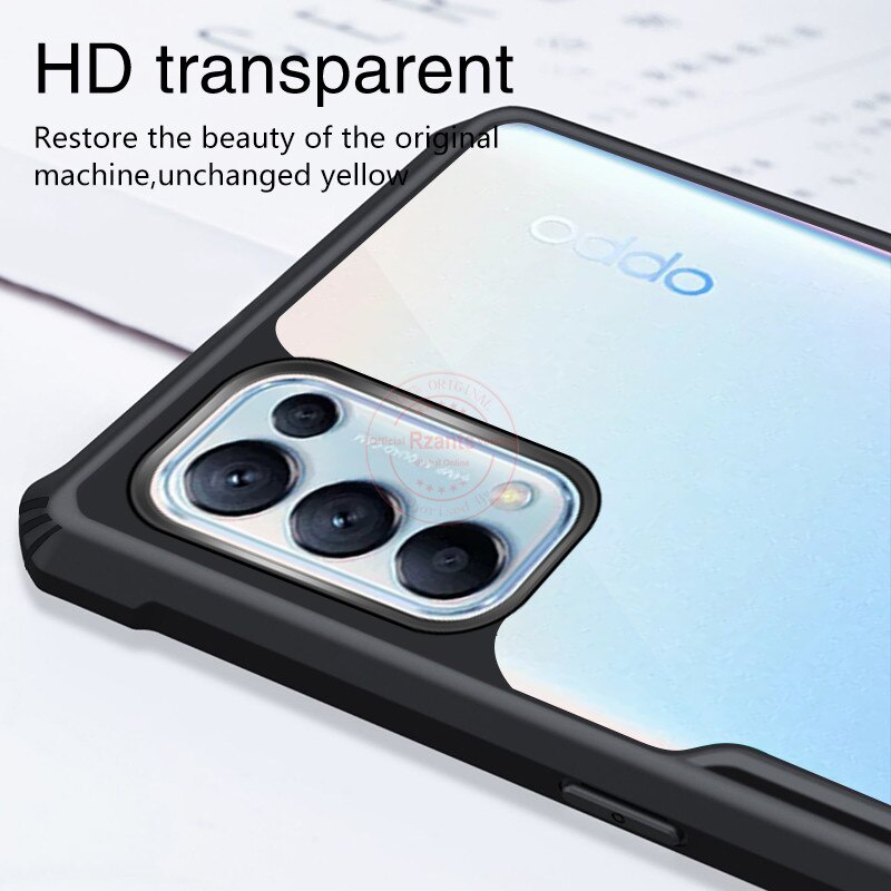 PAKET 2 IN 1 Case Oppo Reno 4 Armor Fusion Transparent Prmium Casing Free Tempered Glass