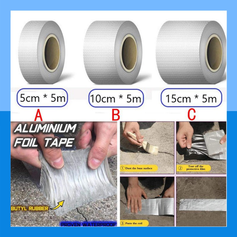 Jual Waterproof Tape Roof Lakban Alumunium Foil Tape Alumunium Tape